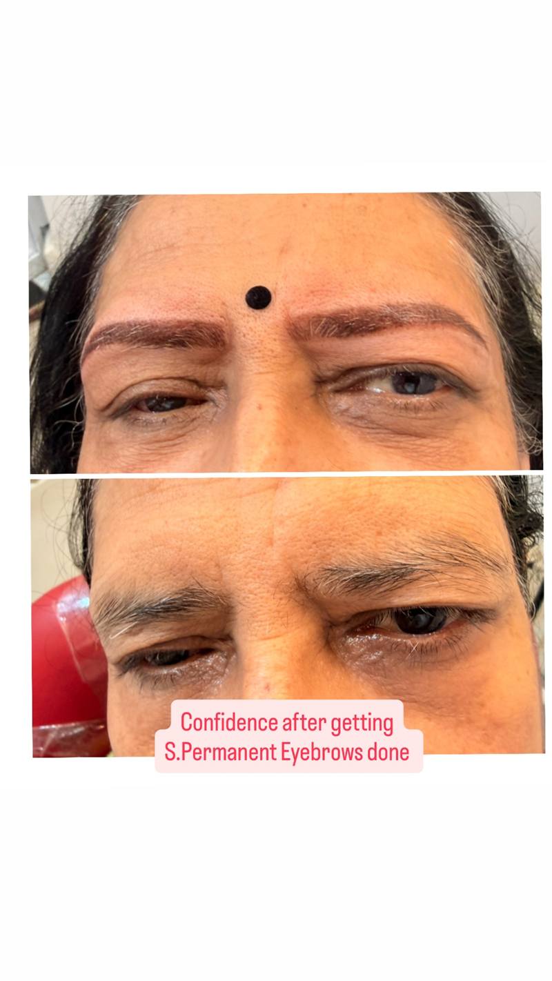 Semi-permanent eyebrows confidence transformation
